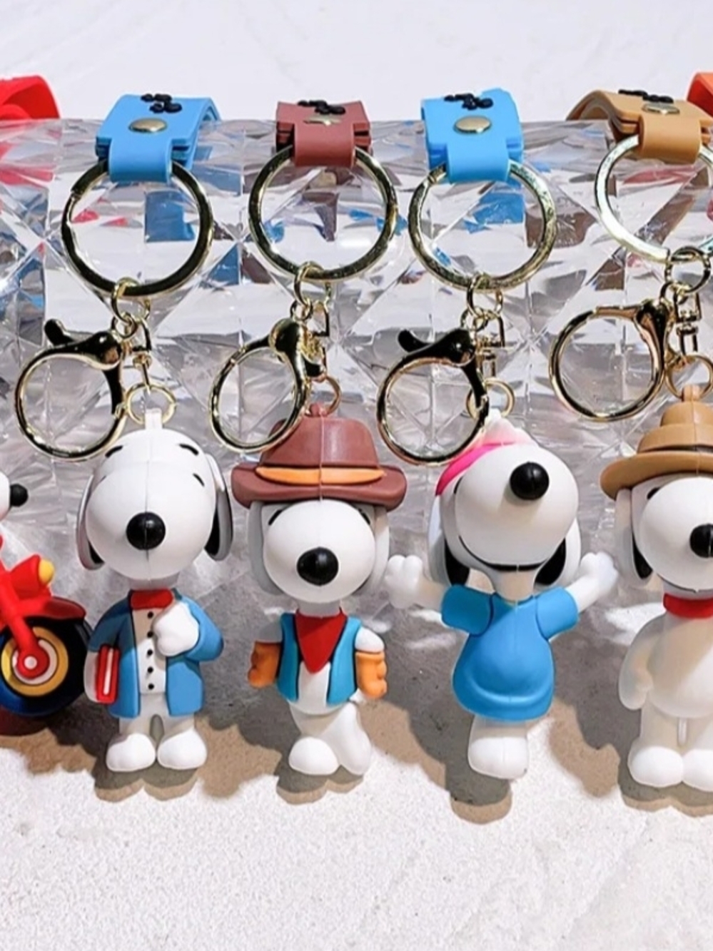 Snoopy Blue Silicone Keychain with Dog Charm - Picture 3 of 3